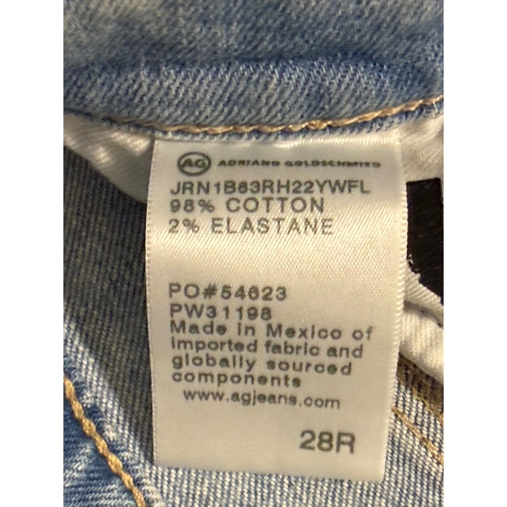 AG Adriano Goldschmied Farrah Boot High Rise Light Wash Fray Hem Jeans 28R Flare - Picture 5 of 12